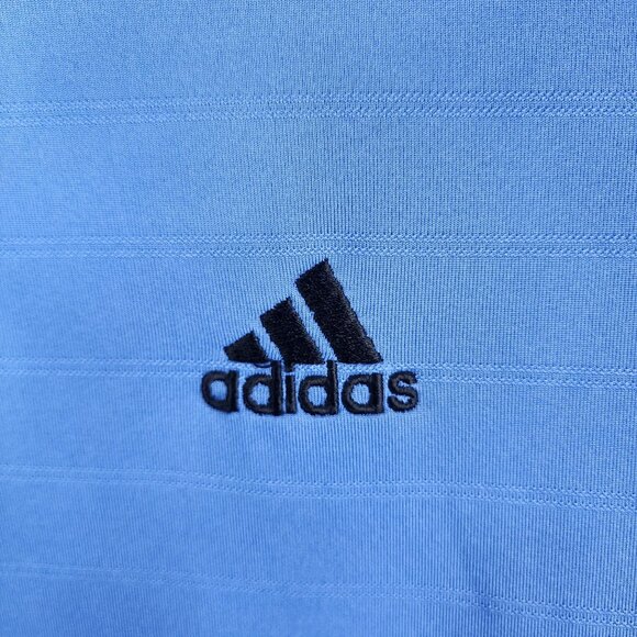 Mens Blue Adidas Polo Shirt 100% Polyester Short Sleeve Climalite Size XL - Picture 6 of 13